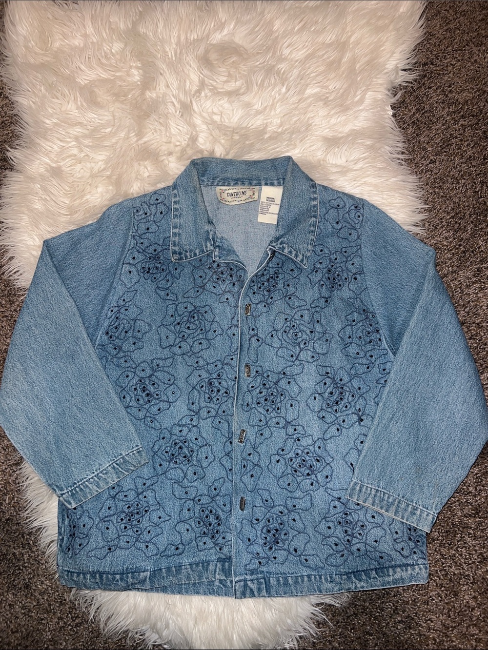 Tantrums Light Blue Embroidered Denim Jacket
